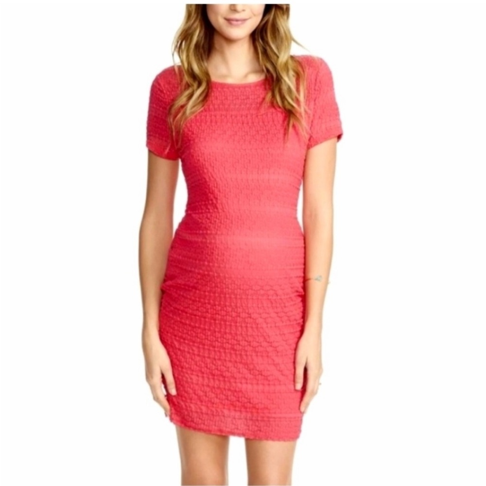 Jessica Simpson Short Sleeve Pink Maternity Dress